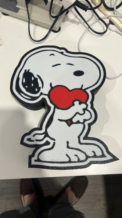 snoopy love by sthompson984 art signs & logos valentine light box lightbox led 3d print model - Mito3D