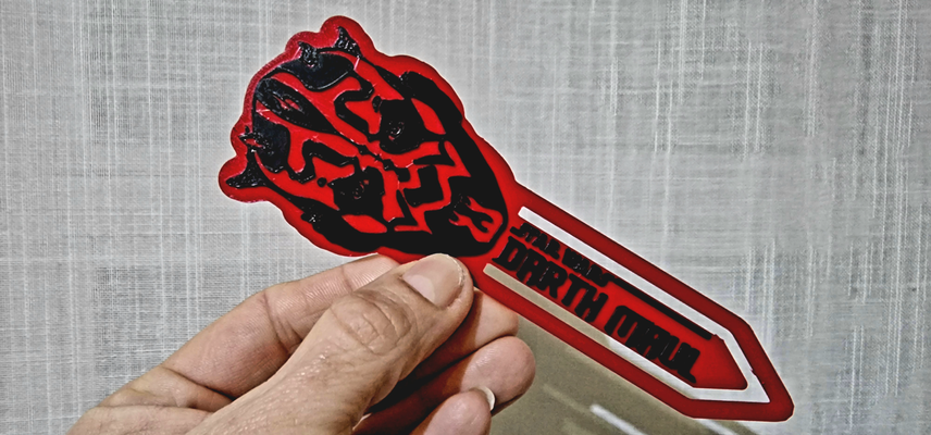 star wars darth maul bookmark starwars marcador by darvil66 props & cosplays vader libros libro 3d print model - Mito3D