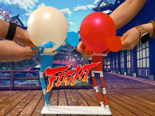 balloon man battle 2 players by valeria momo & mattia toys games characters baloon game fun family friend challenge puppet party scherma fencing sword shield child boys mortal combat street fighter punch fight knight ninja boy 3d print model - Mito3D