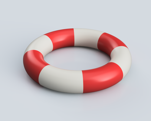 safety swimring by chipotle casa decoração seguro segurança nadar anel vermelho branco trabalhos esporte atlético água deco 3d print model - Mito3D