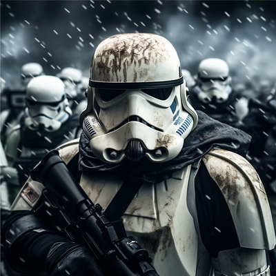 stormtroopers hueforge by brunog generative 3d model & lithophane star wars stormtrooper poster wall art 2d filament painting multicolor 3d print model - Mito3D