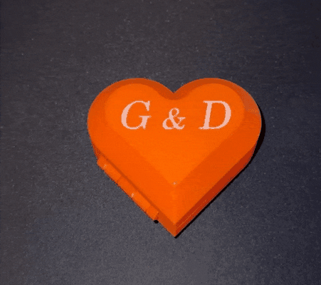 anpassbar text herz klappbar box valentinstag liebe geschenk by engineer werkzeuge veranstalter schließe 3d print model - Mito3D