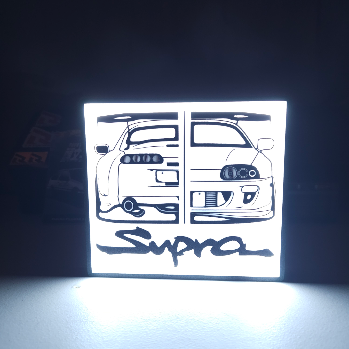 supra lumière boîte lampe by lrdouanes génératif 3d modèle forge chapeaux lithophane voiture réglage toyota lampara jdm 3D print model - Mito3D