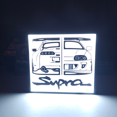 supra light box lamp by lrcustoms generative 3d model hueforge & lithophane lighbox car tuning toyota lampara jdm 3d print model - Mito3D