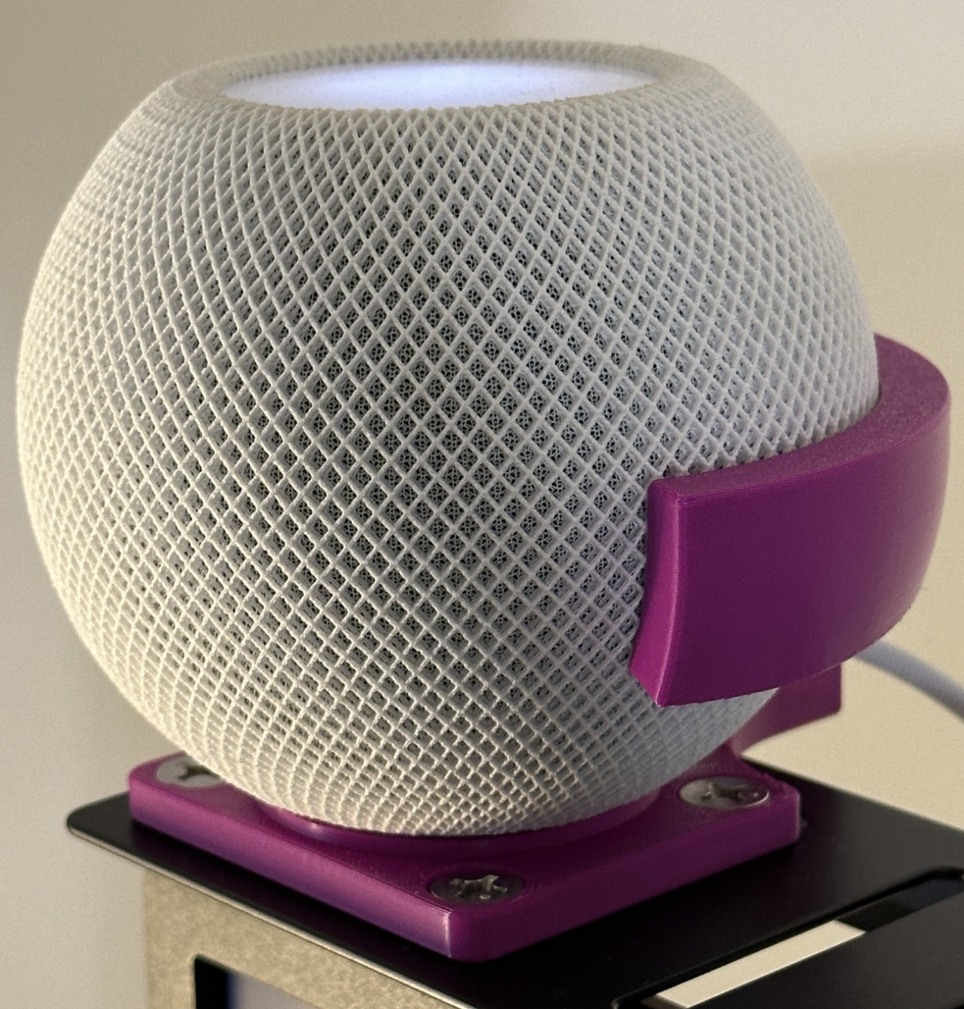 homepod mini monter m6 boulons remixé by js 3d loisir diy électronique pomme homepodmini support pod 3D print model - Mito3D