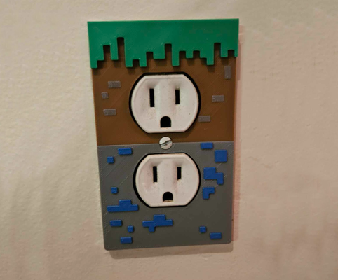 minecraft ore outlet cover by ocular dynamic household decor decoration switch gamer kids ams creeper plug house home wall gameroom 3d print model - Mito3D