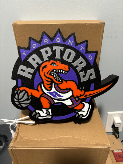 rétro toronto rapaces lumière boîte by futur canada art panneaux logos panier balle mba logo 3d print model - Mito3D