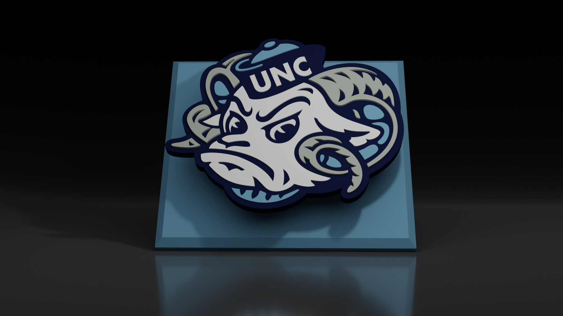 ncaa universität of norden carolina unc teer absätze schwebend logo zeichen by abonnieren kunst logos fußball basketball baseball hochschule 3D print model - Mito3D