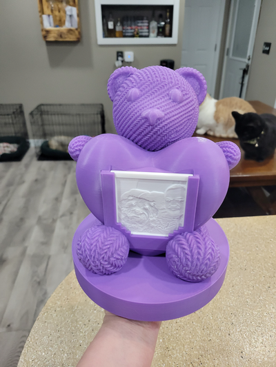 gehäkelt bär lithophan lampe by pbwyo3d haushalt dekor herz valentinstag 3d print model - Mito3D