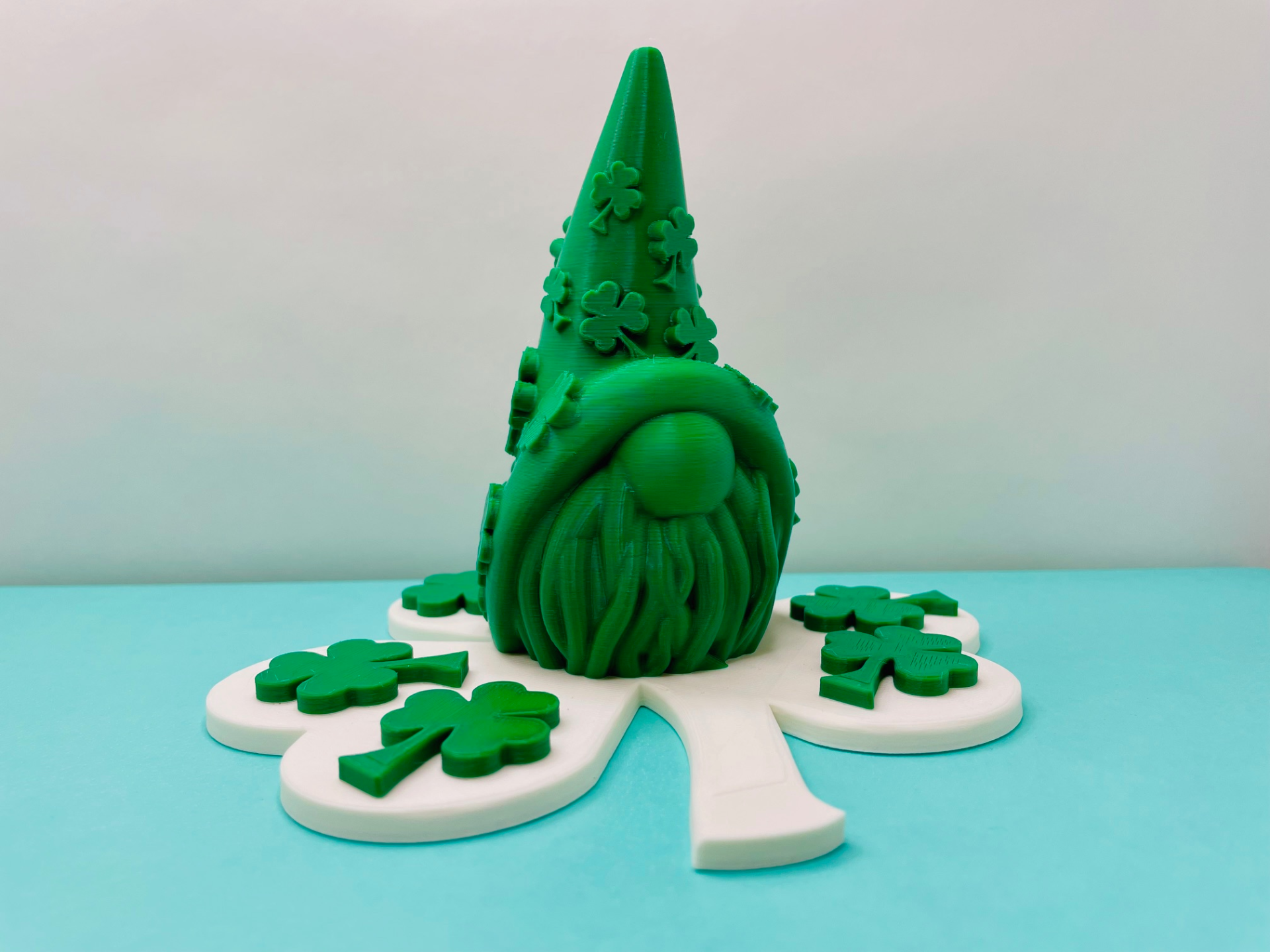 fortunato trifoglio ragazzo gnomo supporti by funfam3d domestico arredamento sbattere porta festa san patrizio carina verde primavera regalo casa capriccioso irlandesi nosupports ragazzognomo st patrick giorno patricks gonk gnom 3D print model - Mito3D