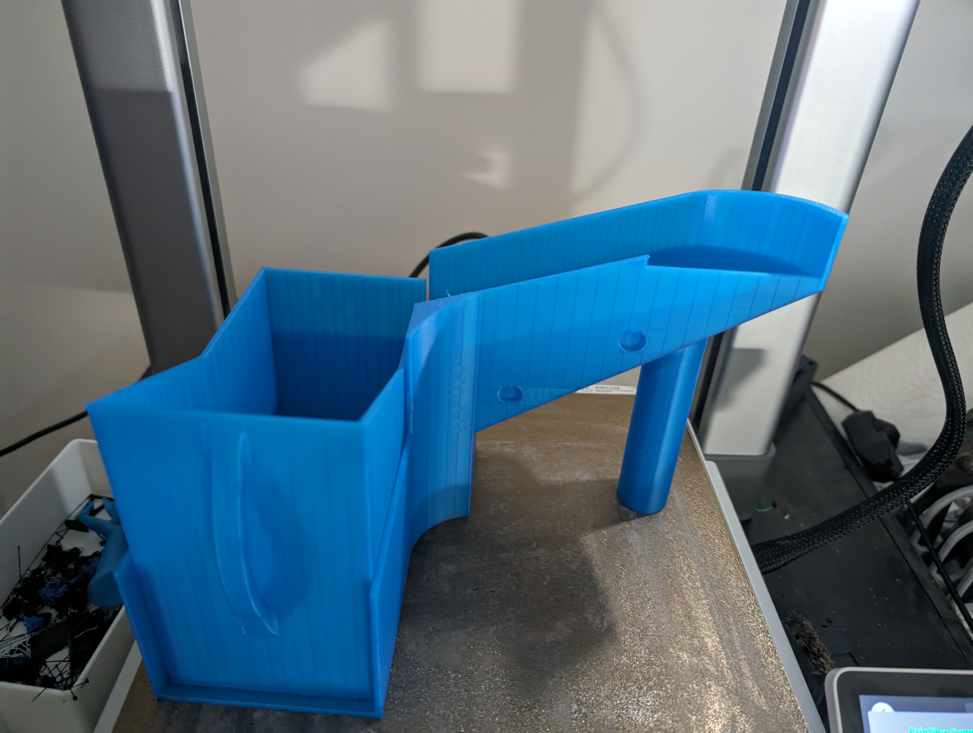 bambu pull tray purge bucket v2 remixed by crua9 3d printer accessories poop box chute waste trash ams color change x1c x1e p1p p1s 3D print model - Mito3D