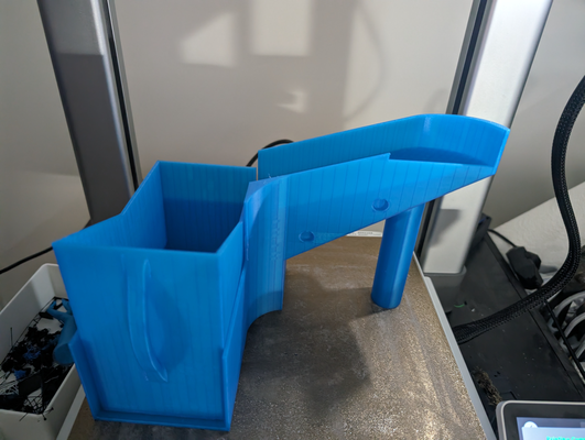 bambu pull tray purge bucket v2 remixed by crua9 3d printer accessories poop box chute waste trash ams color change x1c x1e p1p p1s 3d print model - Mito3D