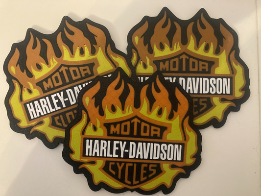 harley davidson feuer logo untersetzer by yakubhroch kunst zeichen logos harley davidson 3d print model - Mito3D