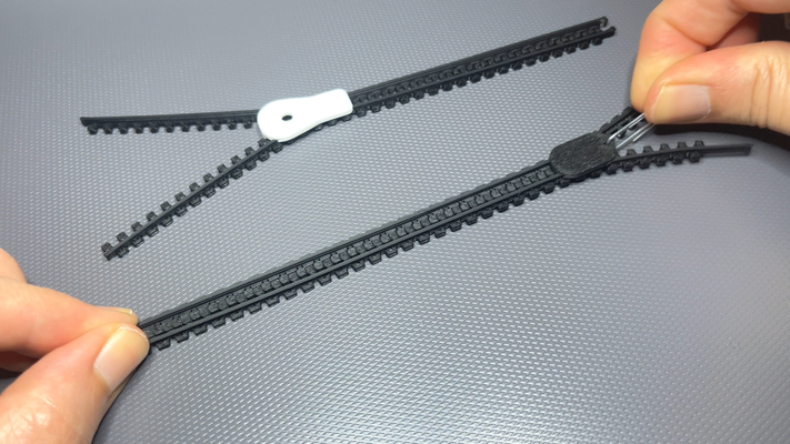 zipper by funkyart hobby & diy zip functional cosplay textile closer reisverschluss repair gadget benchmark 3d print model - Mito3D