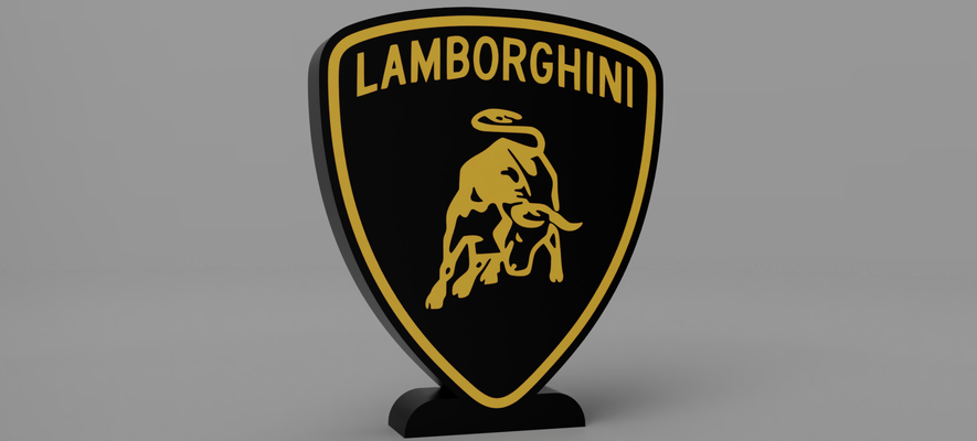 lamborghini inspiriert led leuchtkasten by glenngri kunst zeichen logos nachtlicht ams 3d print model - Mito3D