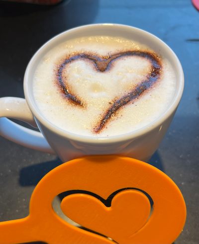 capuchino latté arte corazón by moon extinguisher casa decoración cafe amor valentin cacao taza 3d print model - Mito3D