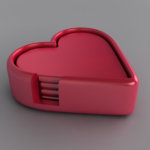 cuore bevanda sottobicchiere impostato by wikipedia domestico arredamento regalo scatola san valentino arte fidanzata sottobicchieri titolare supporto bicchiere ciotola idea presenteidea 3D print model - Mito3D