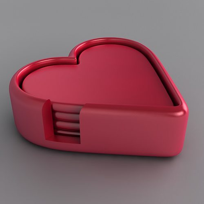 cuore bevanda sottobicchiere impostato by wikipedia domestico arredamento regalo scatola san valentino arte fidanzata sottobicchieri titolare supporto bicchiere ciotola idea presenteidea 3d print model - Mito3D