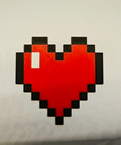 pixel heart by icew33 art 2d valentiens day valentien love 3d print model - Mito3D