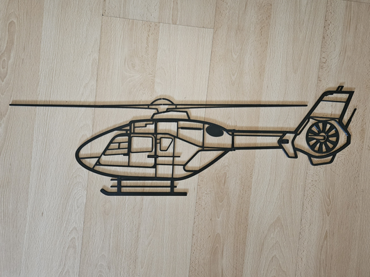 eurocopter ec135 wallart large airbus helicopter h135 by limamike3d household decor aircraft airplane decoration 3d print model - Mito3D