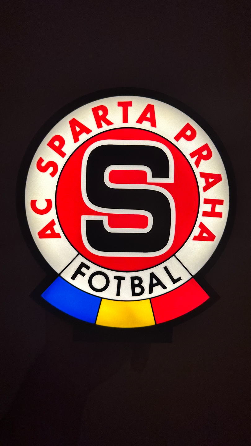 ac sparte praha logo boite lumière by michal 3dtisk art panneaux logos acs football prague acsparta led bande boîte signe 3D print model - Mito3D