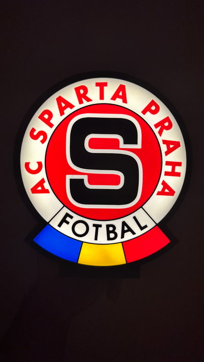 ac esparta praha logotipo caixa luz by michal 3dtisk arte sinais logotipos acs futebol praga acsparta conduziu faixa led placa 3d print model - Mito3D