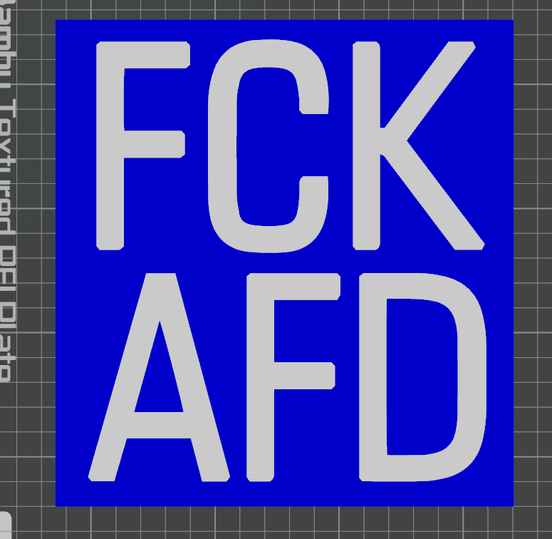 fck afd by ben arte 2d política fiesta azul alemania 3D print model - Mito3D