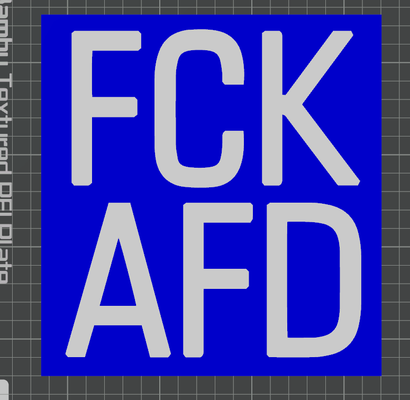 fck afd by ben art 2d politique faire fête bleu allemagne 3d print model - Mito3D