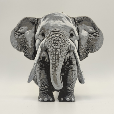 elefante forja chapéus by bamingo projeto arte 2d pintura filamento selva 3d print model - Mito3D