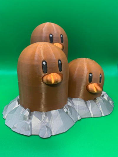 pokemon dugtrio by brentglover1970 giocattoli giochi personaggi 3d print model - Mito3D