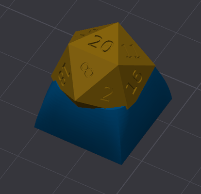 keycap d20 by nickha1 household office multicolor dice 3d print model - Mito3D