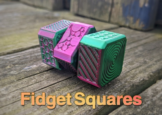 fidget squares by jamestheprinter toys & games toy spin fidgettoy rotating articulated fidgetspinner spinning fidgetspinners shapes fidgeter fidgetcube rotate fidgetdesktoy spins fidgetsquares fidgetsquare fidgety 3d print model - Mito3D