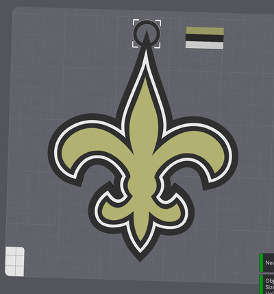 orleans saints logo necklace by mcodysims art signs & logos football nfl charm necklacecharm sport jewlery 3d print model - Mito3D