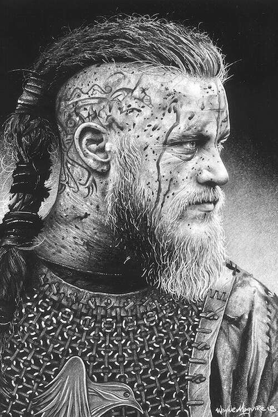 ragnar lothbrok vikingler şapka dövmesi by rebonatör sanat 2d viking renk dövme seri dizi film 3d print model - Mito3D