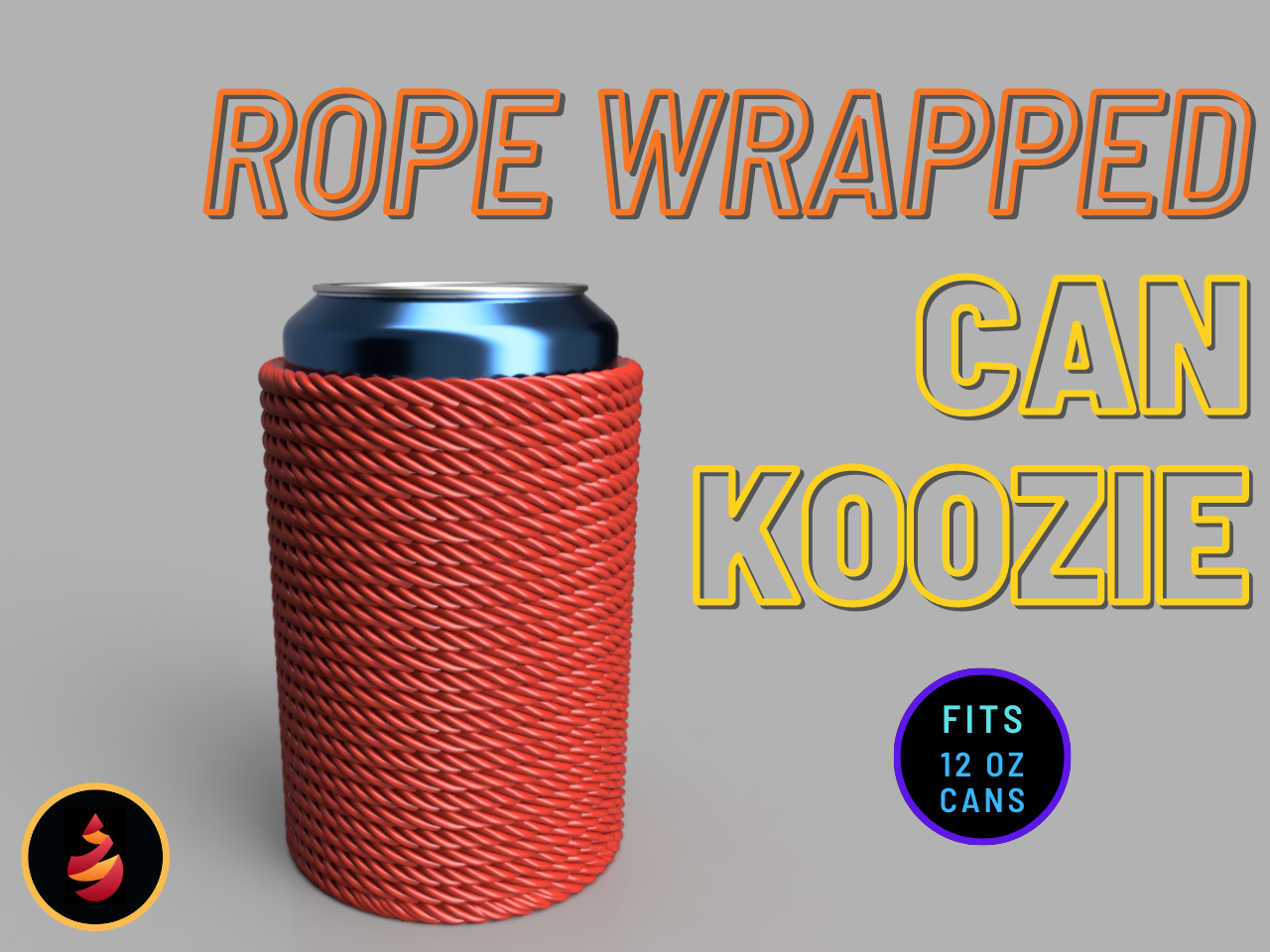 corda koozie by jamestheprinter domestico casa modelli può spirale bevanda bevande birra porta ' 12oz cankoozie bevi popcan soda kooziecup corde 12ounce 3D print model - Mito3D