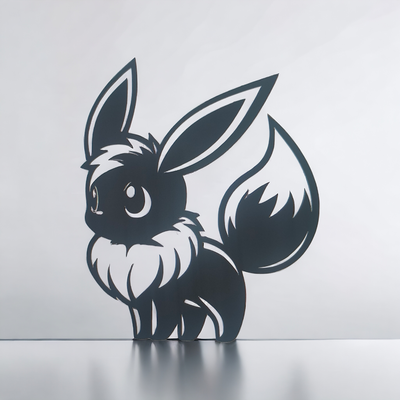 eevee pokemon mural by jorobado arte 2d 3d print model - Mito3D