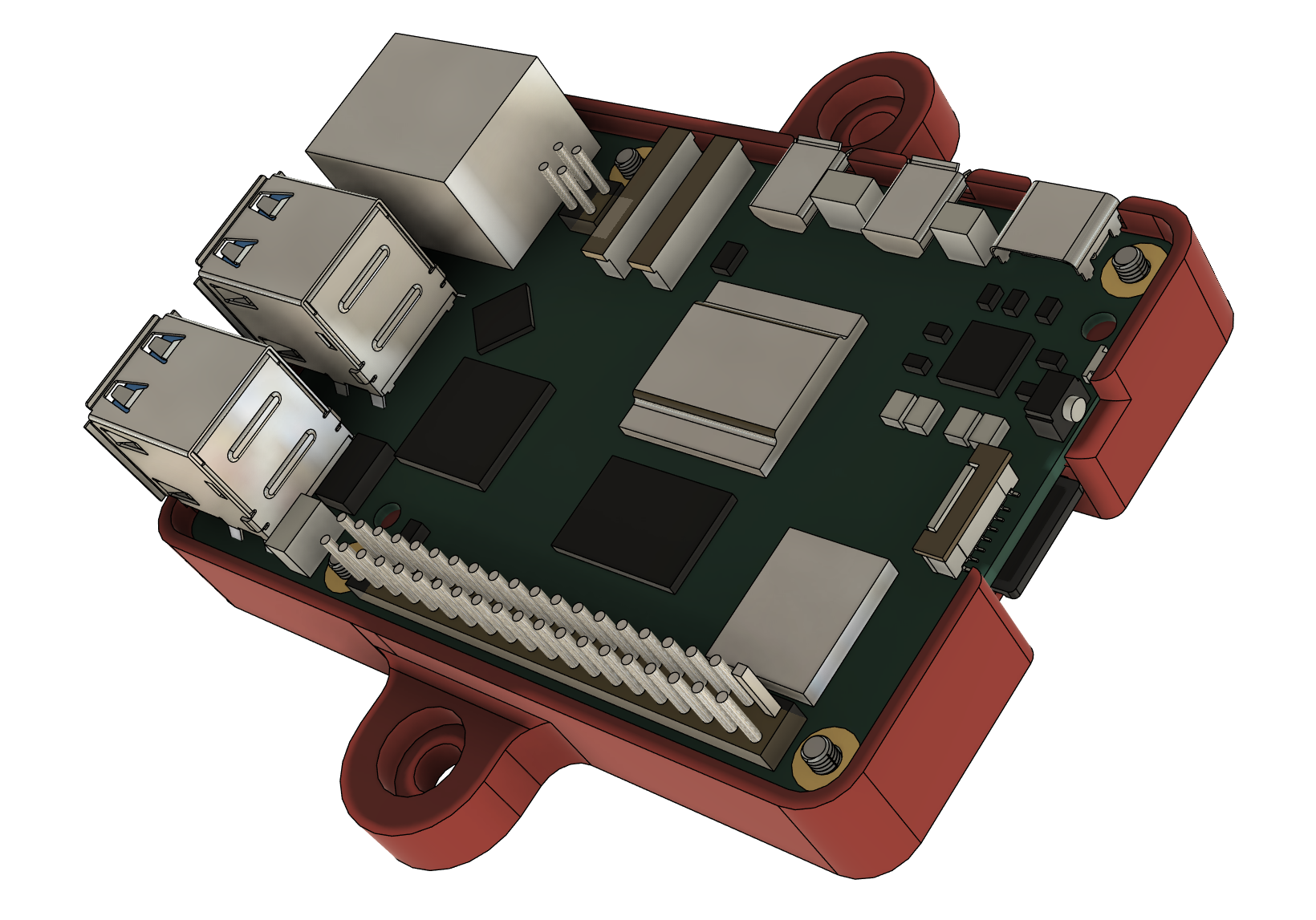 framboesa pi 5 parede monte by anti passatempo faça eletrônicos rpi5 3D print model - Mito3D