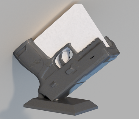 sig sauer p320 unternehmen karte halter unterstützung by abonnieren haushalt büro veranstalter sigsauer 3d print model - Mito3D