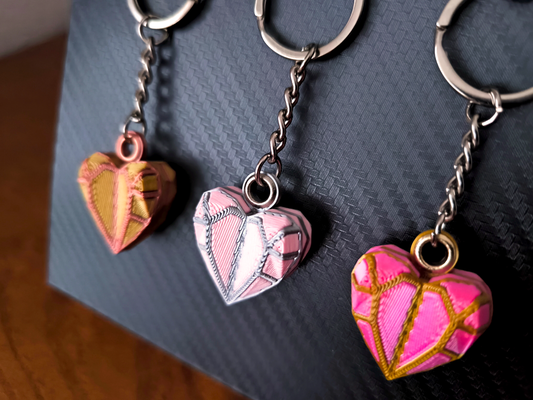 caged heart keychain ams by drodfro fashion jewelry sanvalentin valentines multicolor cage 3d print model - Mito3D