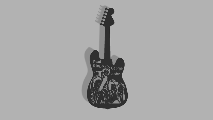 beatles mur art by peterkova2 ménage décor 2d guitare musique chanson 3d print model - Mito3D