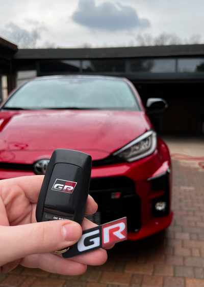 toyota gr keychain by steco3d hobby & diy vehicles yaris red black gr86 gazoo 3d print model - Mito3D