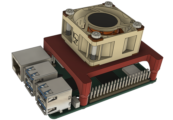 framboesa pi 5 ventilador monte 40mm by anti passatempo faça eletrônicos rpi5 3d print model - Mito3D