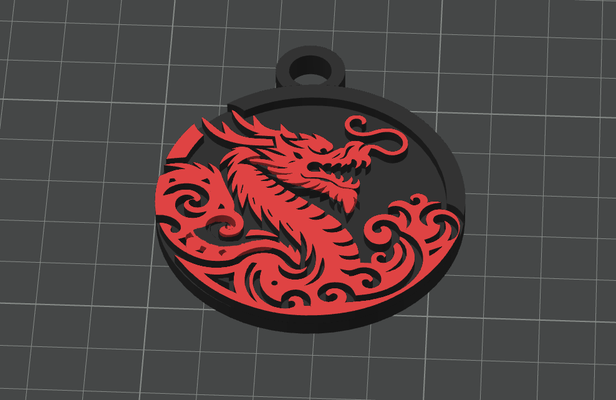 chinese dragon keychain by printito fashion models multicolor cute key chinesenewyear chinease year culture 3d print model - Mito3D