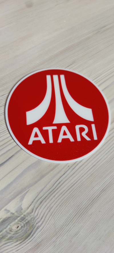 atari coaster by philipptaeubert art panneaux logos jeu vieille école amusement deko dekoration 3d print model - Mito3D