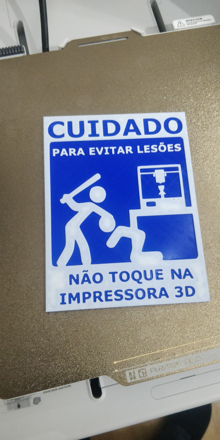 cuidado n toque impressora 3d remixado by ffaria3d arte sinais logotipos lesoes placa sinal aviso perigo ams engraçado cuidado advertir aviso avisou 3D print model - Mito3D