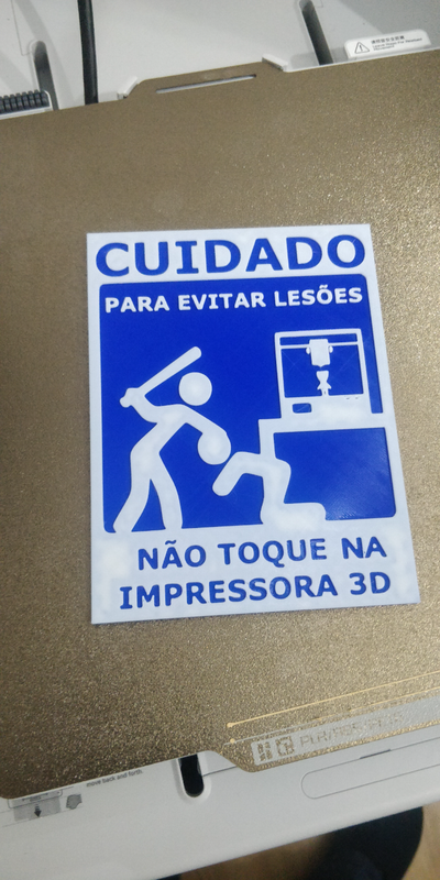 cuidado n toque impressora 3d remixado by ffaria3d arte sinais logotipos lesoes placa sinal aviso perigo ams engraçado cuidado advertir aviso avisou 3d print model - Mito3D