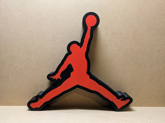 ürdün jumpman hafif kutu by silman3d sanat modeller hava ürdün atlama adam nba boğalar logo ışık kutu lamba led ams renkli 3d print model - Mito3D