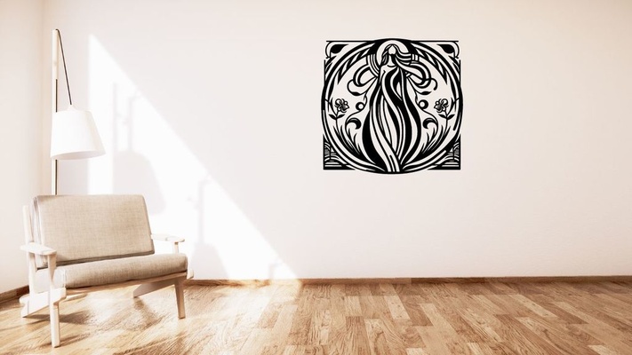 donna of arte nouveau parete decorazione by kutnohormac 2d 2dart 2dwallart 3dart 3dwallart artnouveau stile art camera letto arredamento casa home decor soggiorno minimalista muraria murale wall mount donne 3d print model - Mito3D