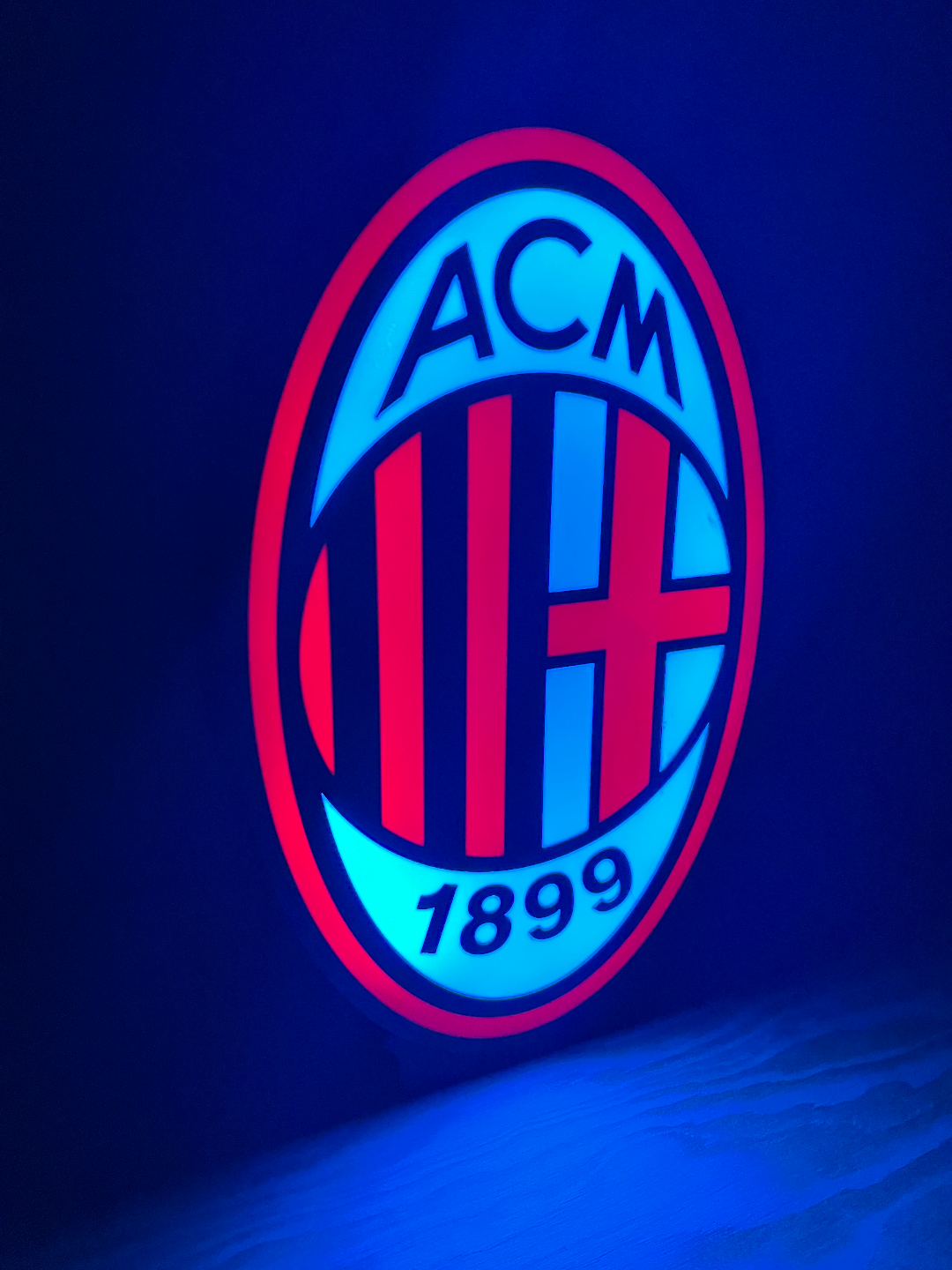 ac milan led lightbox - lampada by 3dingo household decor milanac acmilan lamp art box acm 3D print model - Mito3D