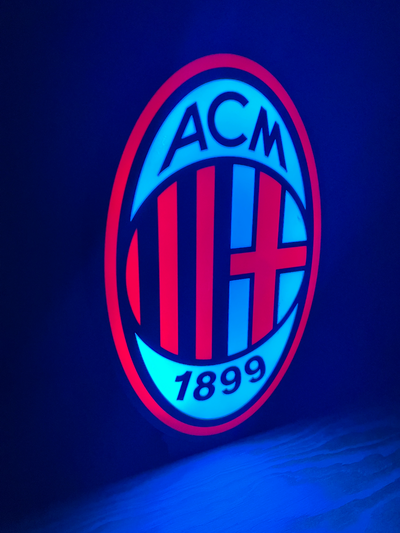 ac milão conduziu caixa luz lampada by 3dingo casa decoração milanesa acmilan luminária arte dhw 3d print model - Mito3D